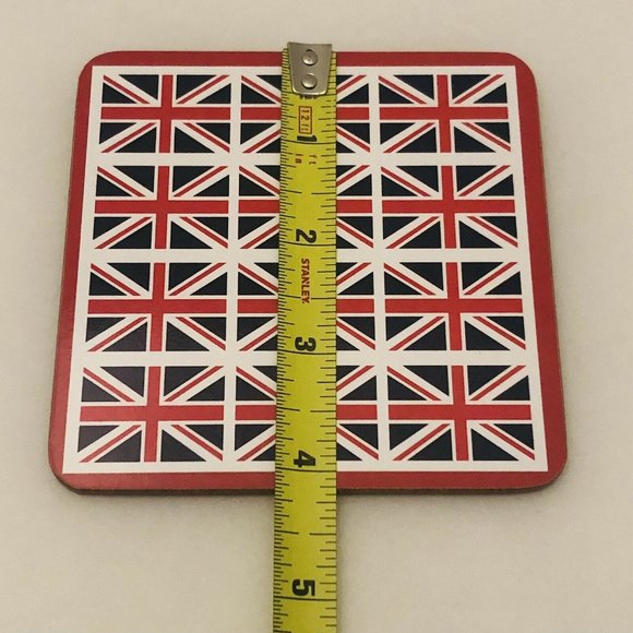 2015 Lesser & Pavey Union Jack London Set Of Four Coasters Laminated Surface - Picture 9 of 12